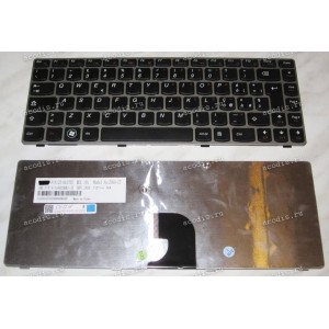 Keyboard Lenovo IdeaPad Z360 (Black-Silver/Matte/IT) чёрн. в серебр. рамке мат.