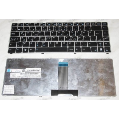 Keyboard Asus UL20 (Black-Silver/Matte/TR) чёрная в серебряной рамке матовая