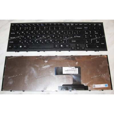 Keyboard Sony VPC-EL (p/n:148968761) (Black-Black/Matte/RUO) черная в черной рамке
