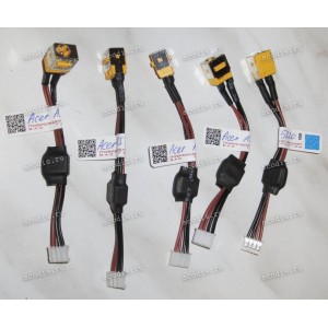 DC Jack Acer Aspire 5220, 5220G, 5310, 5320, 5520, 5520G, 5530, 5530G, 5720, 7220, 7520, 7520G + cable 80 mm + 4 pin жёлтые