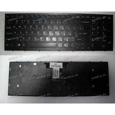Keyboard Sony VPC-EB (p/n:148792871, A1773538A) (Black-Black/Matte/RUO) чёрная в чёрной рамке матовая русифицированная