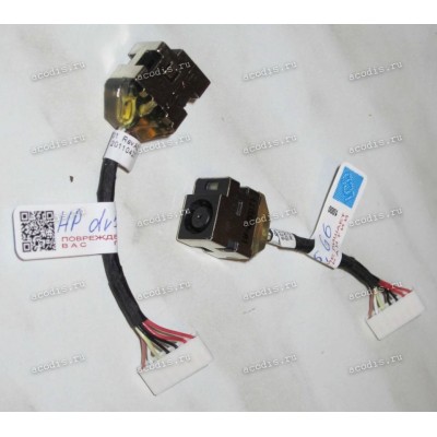 DC Jack HP Pavilion dv5-2000, CQ58, G6-1000 (AMD) (6017B0258701, 640891-001) + cable 50 mm + 8 pin (Ф - стандартный 3-пин Dell/HP)