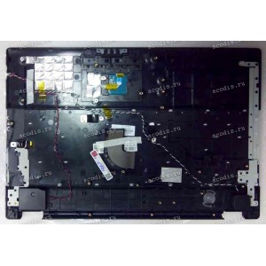 Keyboard Samsung NP-RC530 + topcase (p/n: BA75-03201C) (Black-Silver//RUO) черная с серебристым топкейсом русифицированная