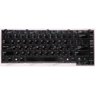 Keyboard Samsung NP-R50, NP-R55, NP-R55i Б/У (p/n: BA59-01587C) (Black/Matte/RUO) чёрная матовая русифицированная