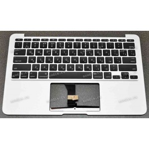 Keyboard Apple MacBook 11.6" A1370(2011), A1465(2012) with 11,6 TOPCASE w/o touchpad Америка Горизонтальный ENTER (Black/Matte/LED/RUL) чёрная матовая русифицированная