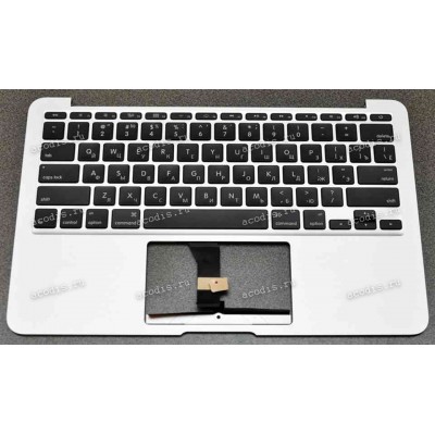 Keyboard Apple MacBook 11.6" A1370(2011), A1465(2012) with 11,6 TOPCASE w/o touchpad Америка Горизонтальный ENTER (Black/Matte/LED/RUL) чёрная матовая русифицированная