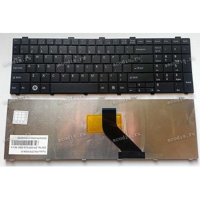Keyboard Fujitsu Siemens LifeBook AH530, AH531, NH751 (Black/Matte/RUO) чёрная русифицированная