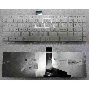 Keyboard Toshiba Satellite C850, C870, L850, L870, L875 (White/Matte/RUO) белая матовая русифицированная
