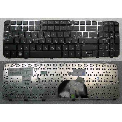 Keyboard HP/Compaq dv6-6000 (Black/Glossy/RUL) черная глянцевая