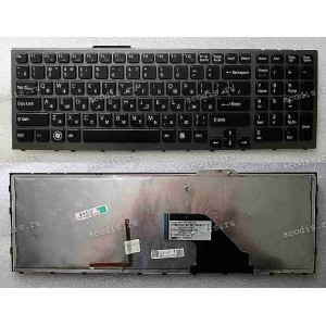 Keyboard Sony VPC-F11, VPC-F12 (p/n:148781111) (Black-Black/Matte/LED/RUL) чёрн в черн рамке мат с подсвет