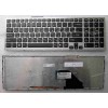 Keyboard Sony VPC-F11, VPC-F12 (p/n:148781311) (Black-Silver/Matte/LED/RUL) чёрн в србр. рам мат с подсвет