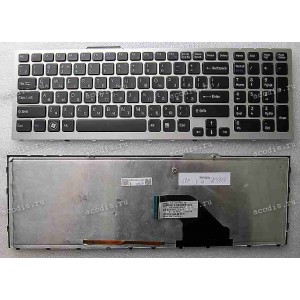 Keyboard Sony VPC-F11, VPC-F12 (p/n:148781311) (Black-Silver/Matte/LED/RUL) чёрн в србр. рам мат с подсвет