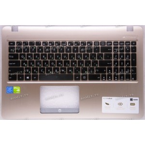 Keyboard Asus X540NV, X540L, X540U золотистый (13NB0HE1AP0111, 13NB0HE1AP0112)+Topcase русифицированная