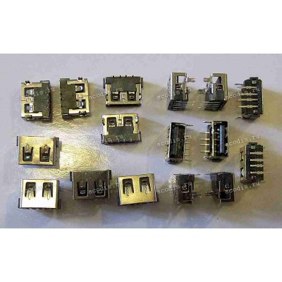 USB Jack Type A 4 pin сквозь плату (#4537)