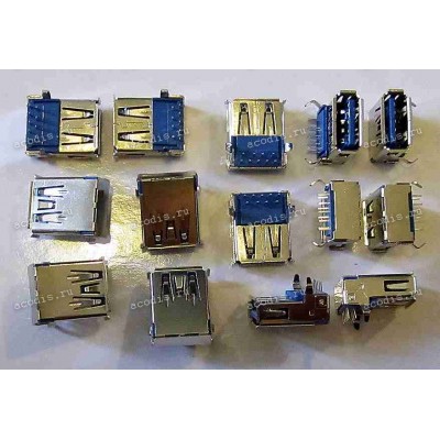 USB Jack Type A 4 pin => 9 pin сквозь плату (#4538)
