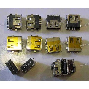 USB Jack Type A перевёрнутый 4 pin SMD (#4539)