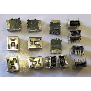 miniUSB Jack Type B 5 pin сквозь плату (#4541)