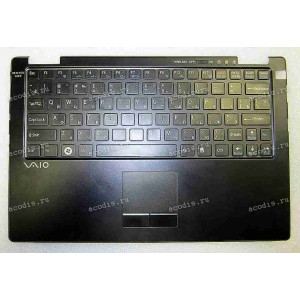 Keyboard Sony VPC-X11Z1R (p/n: A1750376A) (Black-Black/Matte/RUO) черная в черной рамке мат