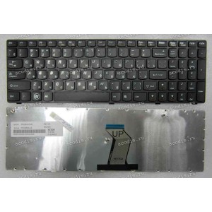 Keyboard Lenovo IdeaPad G570, G575, G770, Z560, Z565 (p/n: 25-012136) (Black-Black/Matte/RUO) чёрная матовая русифицированная