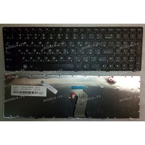 Keyboard Lenovo IdeaPad G570, G575, G770, Z560, Z565 (p/n: 25-012136) (Black-Black/Matte/RUO) чёрная матовая русифицированная