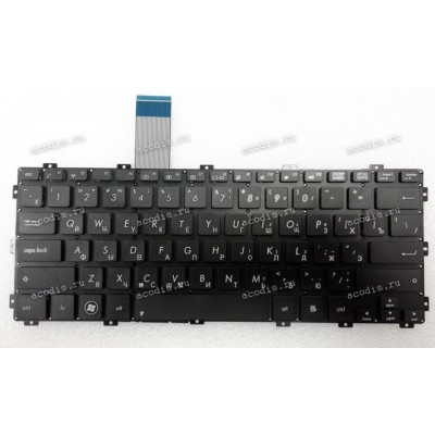 Keyboard Asus X301, X301A, X301K, F301, R300 (Black/Matte/RUO) чёрная без рамки матовая