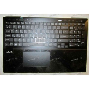 Keyboard Sony SVS15113FXB + topcase (p/n: A1891596A) (Black-Black/Matte/RUO) чёрная русифицированная с чёрной рамкой