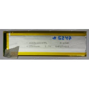 АКБ Li-Pol 3,7V 2500mAh 147x48x3,2 mm с контроллером 3 pin (REC 3248147), разбор (Digma TT7020MG)