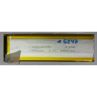 АКБ Li-Pol 3,7V 2500mAh 147x48x3,2 mm с контроллером 3 pin (REC 3248147), разбор (Digma TT7020MG)