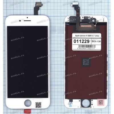 4.7 inch Apple iPhone 6 (LCD+тач) белый с рамкой 1334х750 LED  NEW / AAA