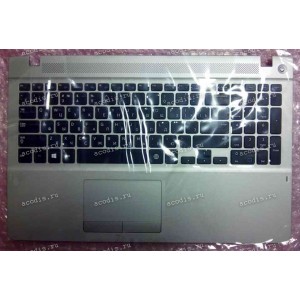 Keyboard Samsung NP370R5E-S07RU + topcase (p/n: BA75-04346C) (Black-Grey/Matte/RUO) чёрная в сером топкейсе русифицированная UNIT-HOUSING_TOP_US;RAMOS-15,PC/ABS,SILV