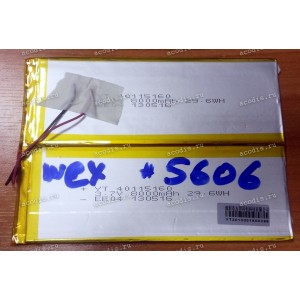 АКБ Li-Pol 3,7V 8000mAh 160x115x4,0 mm с контроллером 2 pin (40115160), разбор (Wexler 10iS)