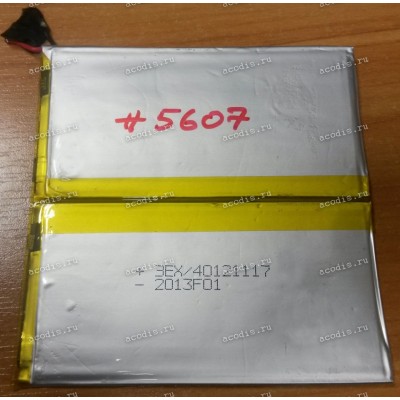 АКБ Li-Pol 3,7V 6100mAh 117x121x4,0 mm с контроллером 2 pin (40121117), разбор