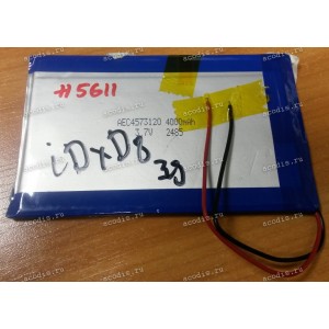 АКБ Li-Pol 3,7V 4000mAh 120x73x4,5 mm с контроллером 2 pin (4573120), разбор (Digma iDxD8 3G)