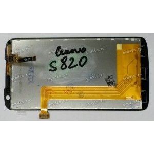 4.7 inch Lenovo s820 (LCD+тач) oem, черный 1280x720 LED  NEW