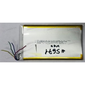 АКБ Li-Pol 3,7V 4500mAh 17Wh 106x60x6,0 mm с контроллером 5 pin (0660106), разбор (Wexler 7t)
