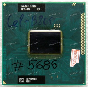 Процессор Socket G2 (rPGA988B) Intel Celeron B800 (SR0EW = FF8062701142600) (2*1.5 GHz, 2*256KB L2, 2MB L3 , HD Graphics (6 EUs) 650–1000 MHz, 32nm, 35 W, DMI 2.0)