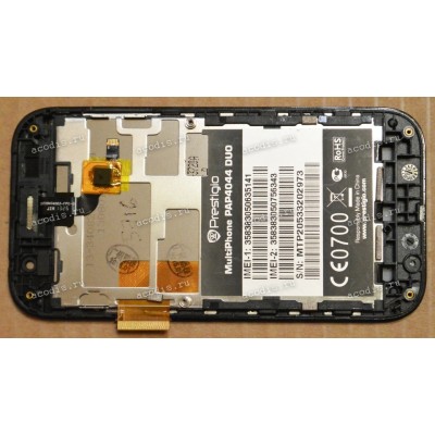 4.0 inch Prestigio MultiPhone 4044 DUO (LCD+тач) черный с рамкой 800x480 LED  разбор