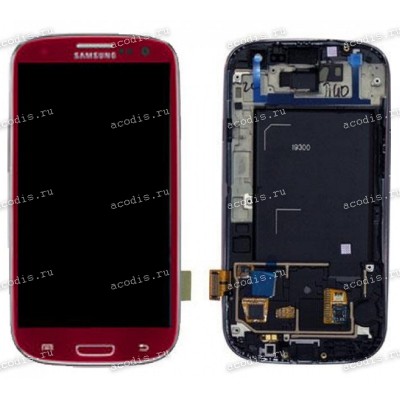 4.8 inch Samsung I9300 (S3) (LCD+тач) красный с рамкой 1280x720 LED  NEW