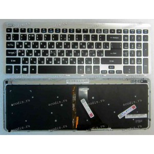 Keyboard Acer Aspire 5755G, 5830T, 5830G, Gateway NV53A, NV55C, NV59 с подсвет (Black-Silver/Matte/RUO)