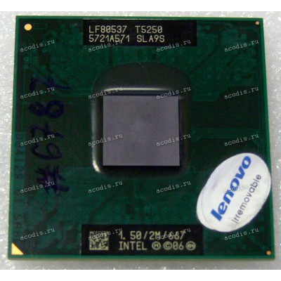Процессор Socket P (PGA-478) Intel Core 2 Duo Mobile T5250 (p/n: SLA9S) (1.50GHz=167MHz x 9, 2Mb