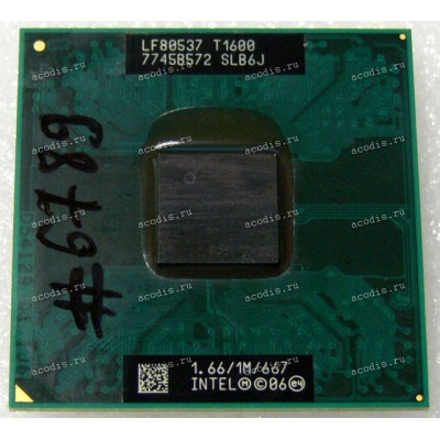Процессор Socket P (PGA-478) Intel Celeron T1600 (p/n: SLB6J) (2*1.67GHz=166MHz x 10, 2*1MB, 65nm, 35W)