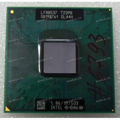 Процессор Socket P (PGA-478) Intel Pentium Dual-Core T2390 (p/n: SLA4H) (1.87GHz=133MHz x 14, 1MB)