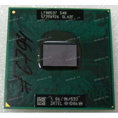 Процессор Socket P (PGA-478) Intel Celeron 540 (p/n: SLA2F) (1.87GHz=133MHz x 14, 1MB, 65nm, 30W)