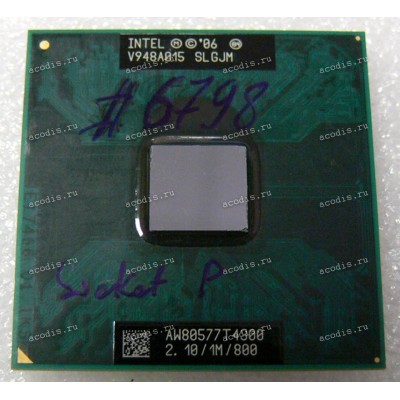 Процессор Socket P (PGA-478) Intel Pentium T4300 (p/n: SLGJM) (2.10GHz=200MHz x 10.5, 1Mb