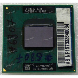 Процессор Socket M (mPGA478MT) Intel Celeron M 520 (SL9WT) (1.60GHz=133MHz x 12, 1MB, 65nm