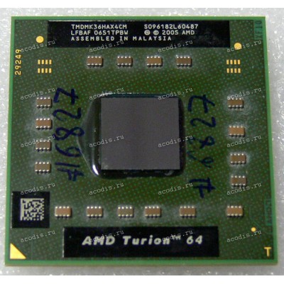Процессор Socket S1G1 (638) AMD Turion 64 MK-36 (TMDMK36HAX4CM) (2.00GHz=200MHz x 10, 512kB, 90nm