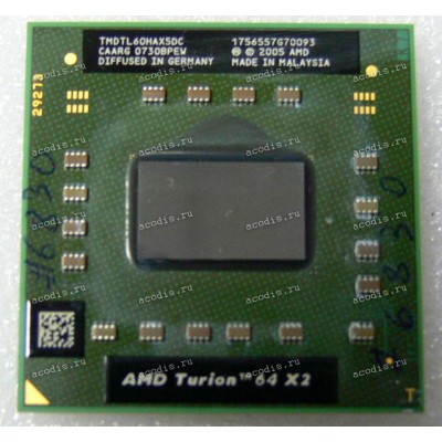 Процессор Socket S1G1 (638) AMD Turion 64 X2 TL-60 (TMDTL60HAX5DC) (2*2.00GHz=200MHz x 10, 2*512kB