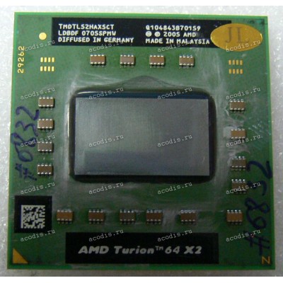 Процессор Socket S1G1 (638) AMD Turion 64 X2 TL-52 (TMDTL52HAX5CT) (2*1.60GHz=200MHz x 8, 2*512kB
