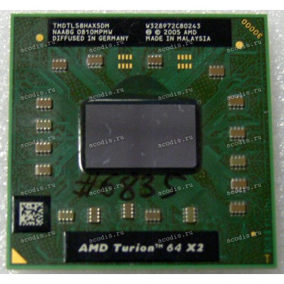 Процессор Socket S1G1 (638) AMD Turion 64 X2 TL-58 (TMDTL58HAX5DM) (2*1.90GHz=200MHz x 9.5, 2*512kB