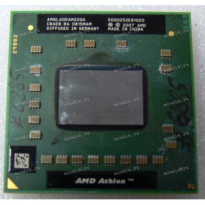 Процессор Socket S1G2 (638) AMD Athlon X2 QL-60 (AMQL60DAM22GG) (2*1.90GHz=200MHz x 9.5